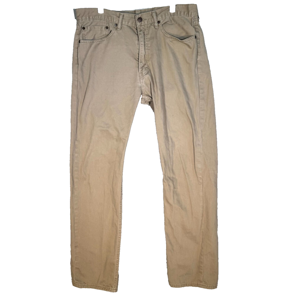 Levis 505 Jeans Mens 36x34 Beige Regular Fit Straight Leg Denim Pants